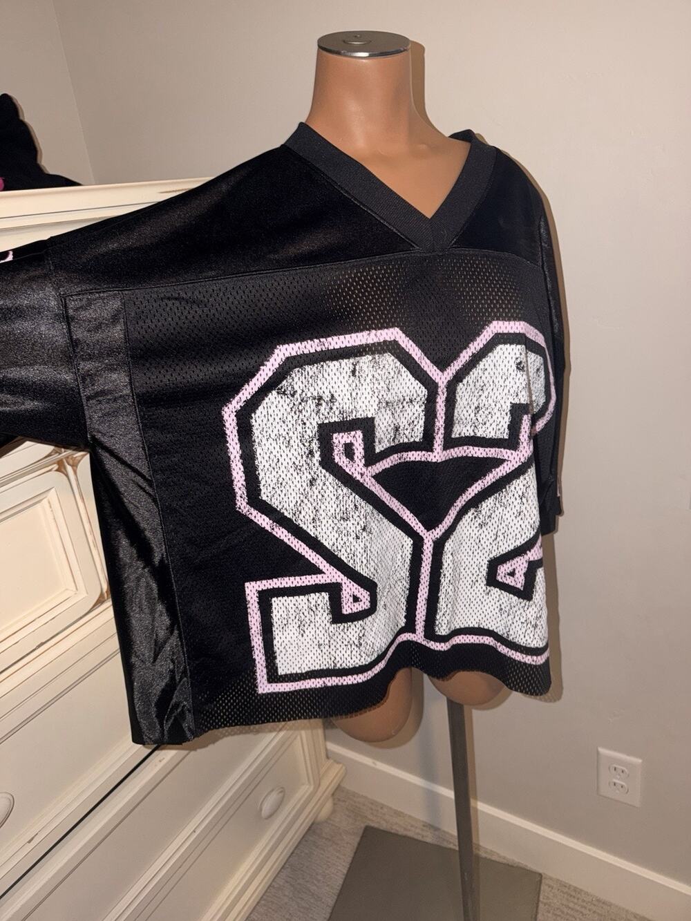 NWT H&M Jersey Just Love Black Pink Size XL